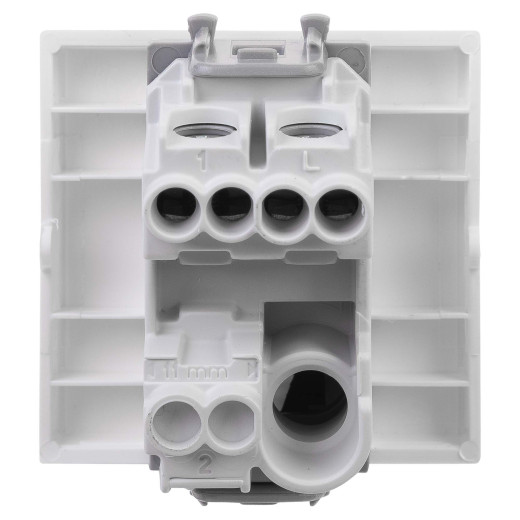 Выключатель одноклавишный модульный, Avanti, белое облако, 2 модуля