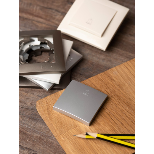 Валенсия лицевая панель кнопки звонка 10А сталь EKF PROxima