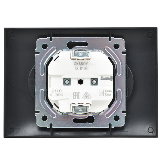 SKANDY Роз. 2-я без з/к/ш 10А в сб. SK-R10Bl черн. IEK