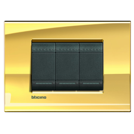 Livinglight Рамка прямоугольная, 3 модуля, цвет Золото