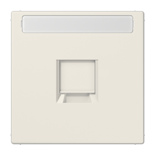 Плата (фиксация защёлкиванием) для одного модуля с полем для надписи, термопласт, слоновая кость