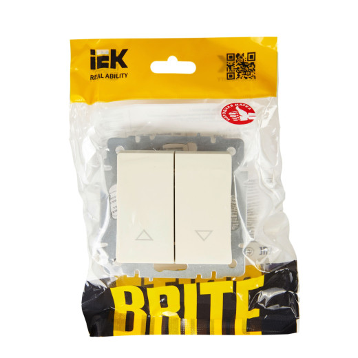 BRITE Выключ. жалюзи 10А ВС10-1-5-БрКр беж. IEK