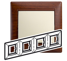 Legrand Valena Тонированное дерево Рамка 4-ая гориз.