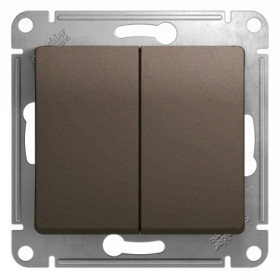 Systeme Electric Glossa Шоколад Выключатель 2-клавишный, сх.5, 10АХ