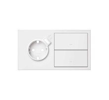 Simon 100 Белый матовый Кит 2 поста, фронт. Накладка на 1 розетку Schuko с з/у USB SC + 2 клавиши выключателей