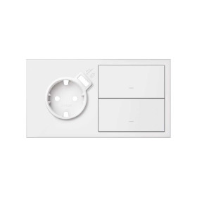 Simon 100 Белый матовый Кит 2 поста, фронт. Накладка на 1 розетку Schuko с з/у USB SC + 2 клавиши выключателей