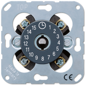 JUNG Таймер механический 2-полюсный макс. 15 мин., 16А/250В, в комплекте со шкалой цвета 