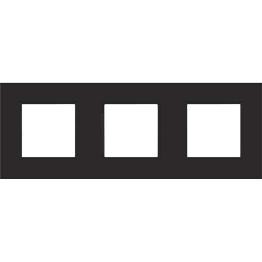 Рамка на 3 поста, черный сталь