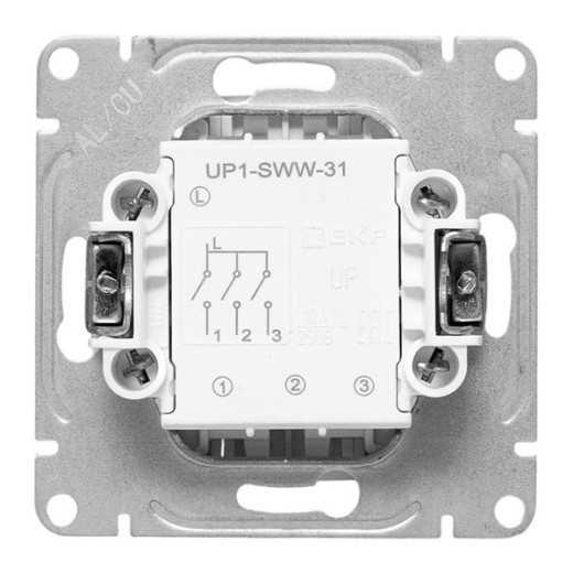 Механизм выключателя, трёхклавишный, белый Эпика EKF