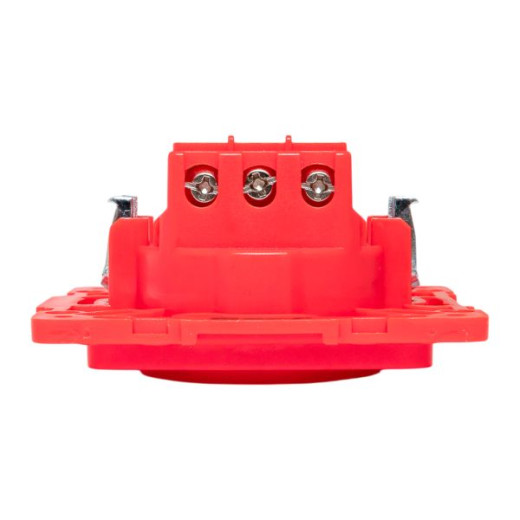 Стокгольм Механизм Розетки 1-местной с/з 16А винтовые клеммы красный с защ. штор. EKF