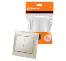 TDM Выключатель 2-х кл. 10А перламутр 