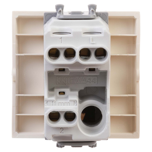 Переключатель одноклавишный модульный, Avanti, ванильная дымка, 2 модуля