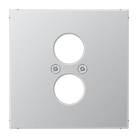 JUNG LS 990 Алюминий Накладка для 2-х акустических гнезд L 2 S (с несущей платой,винт. крепление)