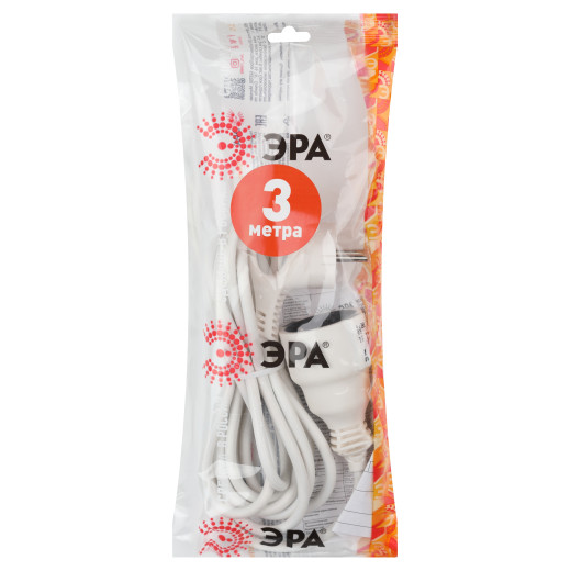 Удлинитель электрический ЭРА  UX-1е-3m с заземлением 1 розетка 3м ПВС 3x0,75мм2 10А