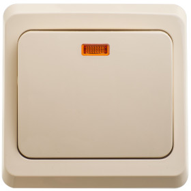 Systeme Electric Этюд Крем Выключатель кнопочный 1-клавишный с подсветкой
