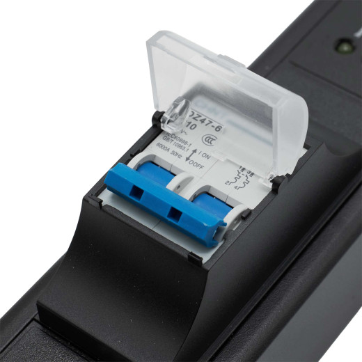 Блок распределения питания (PDU) 0U 10A с автоматом 2P и защитой, Вых:12 С13, Вх:С14