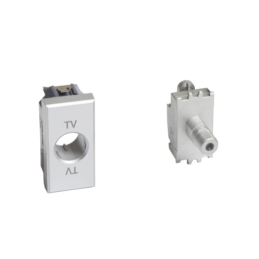 Axolute. Розетка SAT с разьемом типа F. Резьбовое соединение. 1 модуль. Поставляется в комплекте с лицевыми панелями цветов 