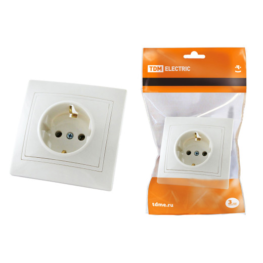 Розетка 2П+З 16А 250В (основание керамика) белая 