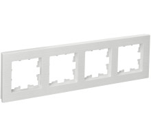 IEK BRITE DECOR Белый рифленый Рамка 4-м РУ-4-Бр