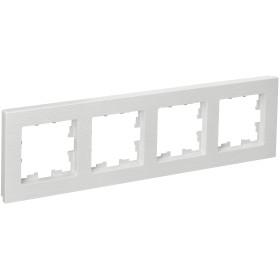 IEK BRITE DECOR Белый рифленый Рамка 4-м РУ-4-Бр