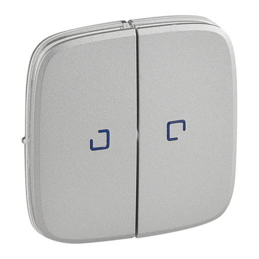 Valena ALLURE.Лицевая панель для выключателя двухклавишного с подсветкой.Алюминий