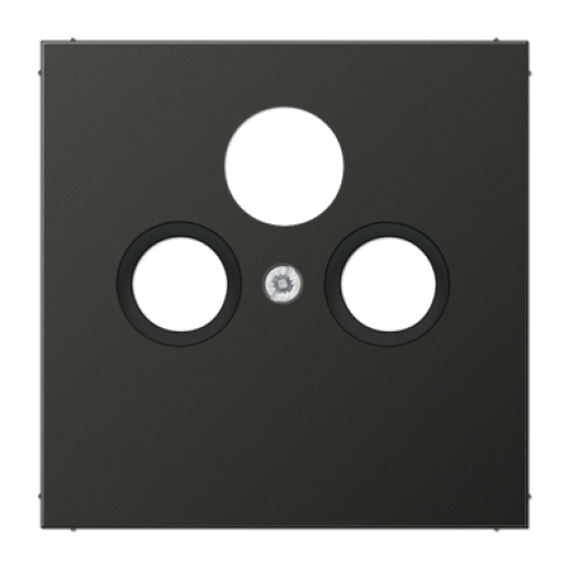 Крышка для SAT-TV-FM-розеток, фиксация винтом, металл, антрацит, Aluminium