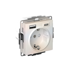 Systeme Electric AtlasDesign Жемчуг Розетка 16А с USB A+C (5В/2,4А/3 А, 2х5В/1,5А), мех