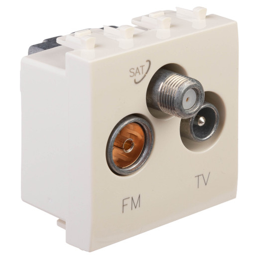 Розетка TV-FM-SAT модульная, Avanti, ванильная дымка, 2 модуля