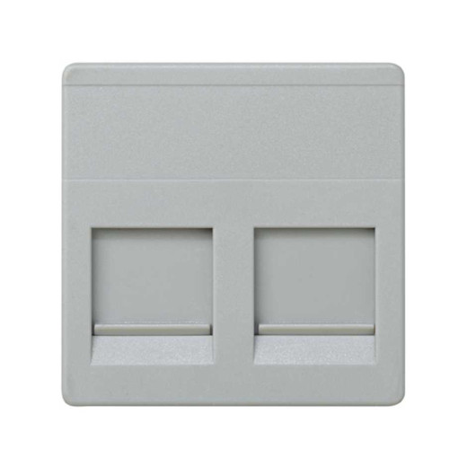 Адаптер на 2 RJ45(12) 75528-, 75540-, 75541-, 75544-39, широкий, шторки, S27, серый