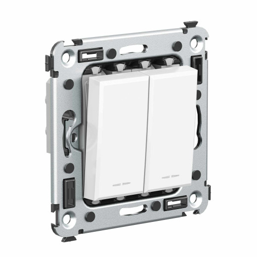 Инвертор двухклавишный в стену, Avanti, белое облако