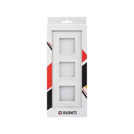 Рамка из металла 3 поста (6 мод.), Avanti, белая