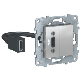 Schneider Electric Unica New Алюминий Розетка HDMI