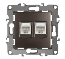 ЭРА Розетка Серия 12 12-3108-13 информационная двойная 2XRJ45 IP20 бронза