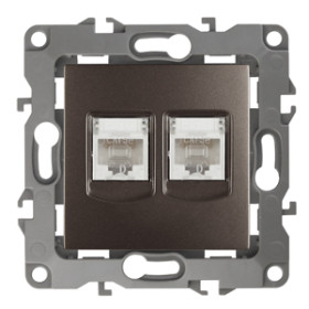 ЭРА Розетка Серия 12 12-3108-13 информационная двойная 2XRJ45 IP20 бронза