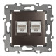 Розетка ЭРА Серия 12 12-3108-13 информационная двойная 2XRJ45 IP20 бронза