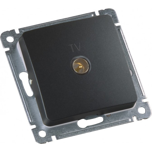 РСТВ-401-08 Розетка  телевизионная оконечная скрытой установки, механизм, цвет черный