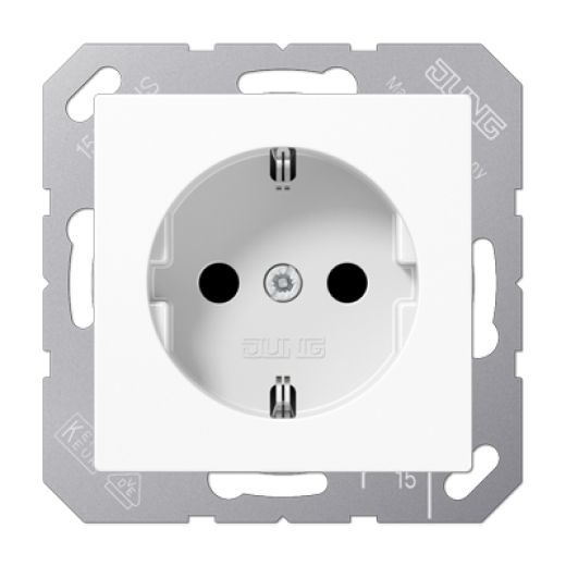 Штепсельная розетка SCHUKO 16A 250V~, термопласт, белый