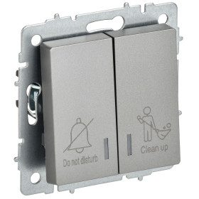 IEK BRITE Выключ. 2-кл. с инд. отел. 10А ВС10-2-9-БрС сталь