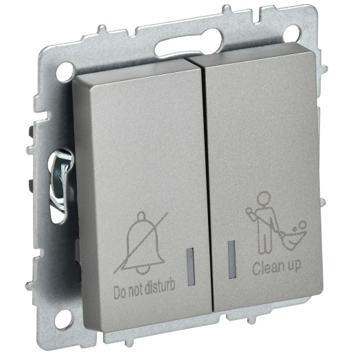 BRITE Выключ. 2-кл. с инд. отел. 10А ВС10-2-9-БрС сталь IEK