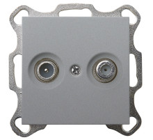 Jasmart G Алюминий Розетка TV+FM проходная