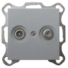 Jasmart G Алюминий Розетка TV+FM проходная