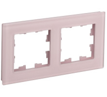 IEK BRITE DECOR Розовый матовый стекло Рамка 2-мест. РУ-2-2-Бр