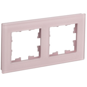 IEK BRITE DECOR Розовый матовый стекло Рамка 2-мест. РУ-2-2-Бр