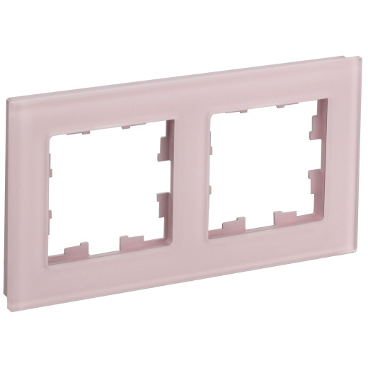 BRITE Рамка 2-мест. РУ-2-2-Бр стекло розовый матовый IEK
