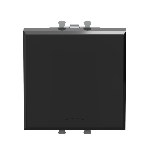 Инвертор одноклавишный модульный, Avanti, черный квадрат, 2 модуля