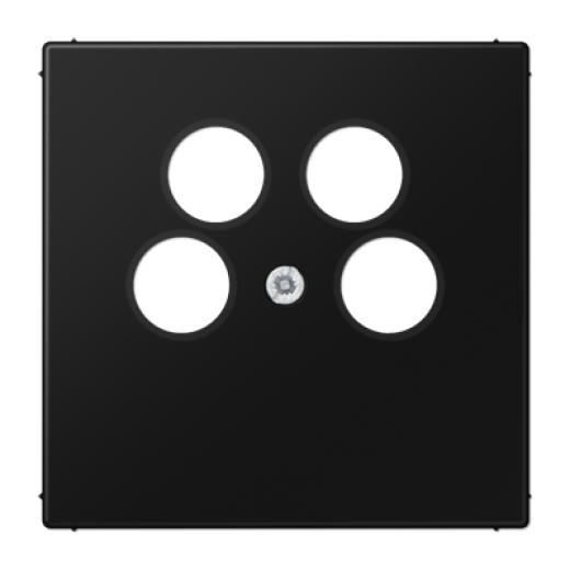 Крышка для SAT-TV розетки с 4-мя гнёздами, термопласт, черный матовый