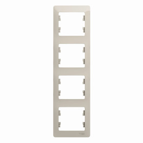 Systeme Electric Glossa Молочный Рамка 4-ая, вертикальная
