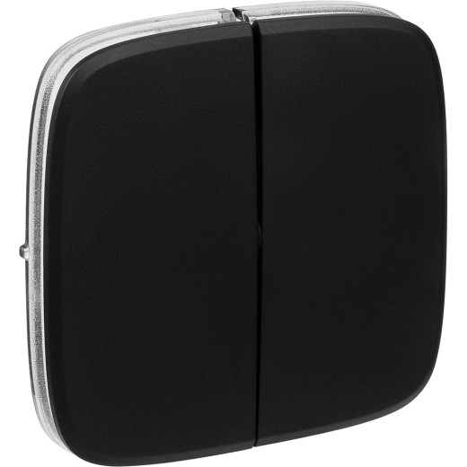 Valena ALLURE.Лицевая панель для двухклавишного выключателя.Антрацит