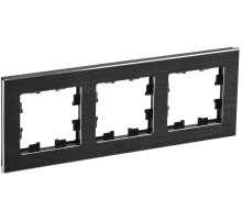 IEK BRITE DECOR Черный металл Рамка 3-м РУ-3-1-БрЧ