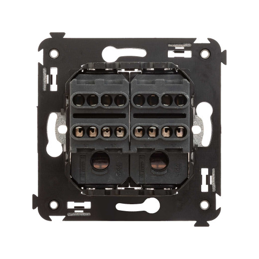 Инвертор двухклавишный в стену, Avanti, закаленная сталь